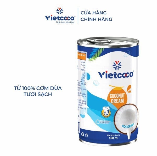 Combo 4 lon nước cốt dừa tươi Vietcoco 160ml - Món Ngọt